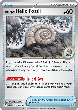 153. Antique Helix Fossil - 151